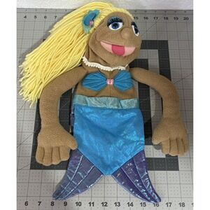 Melissa and Doug Puppet Mermaid #3896 with No Rod Plush Wood Shelly Seashore